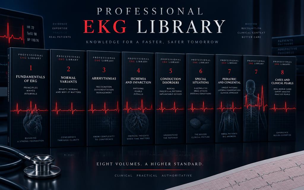 Professional EKG Library collection with eight volumes